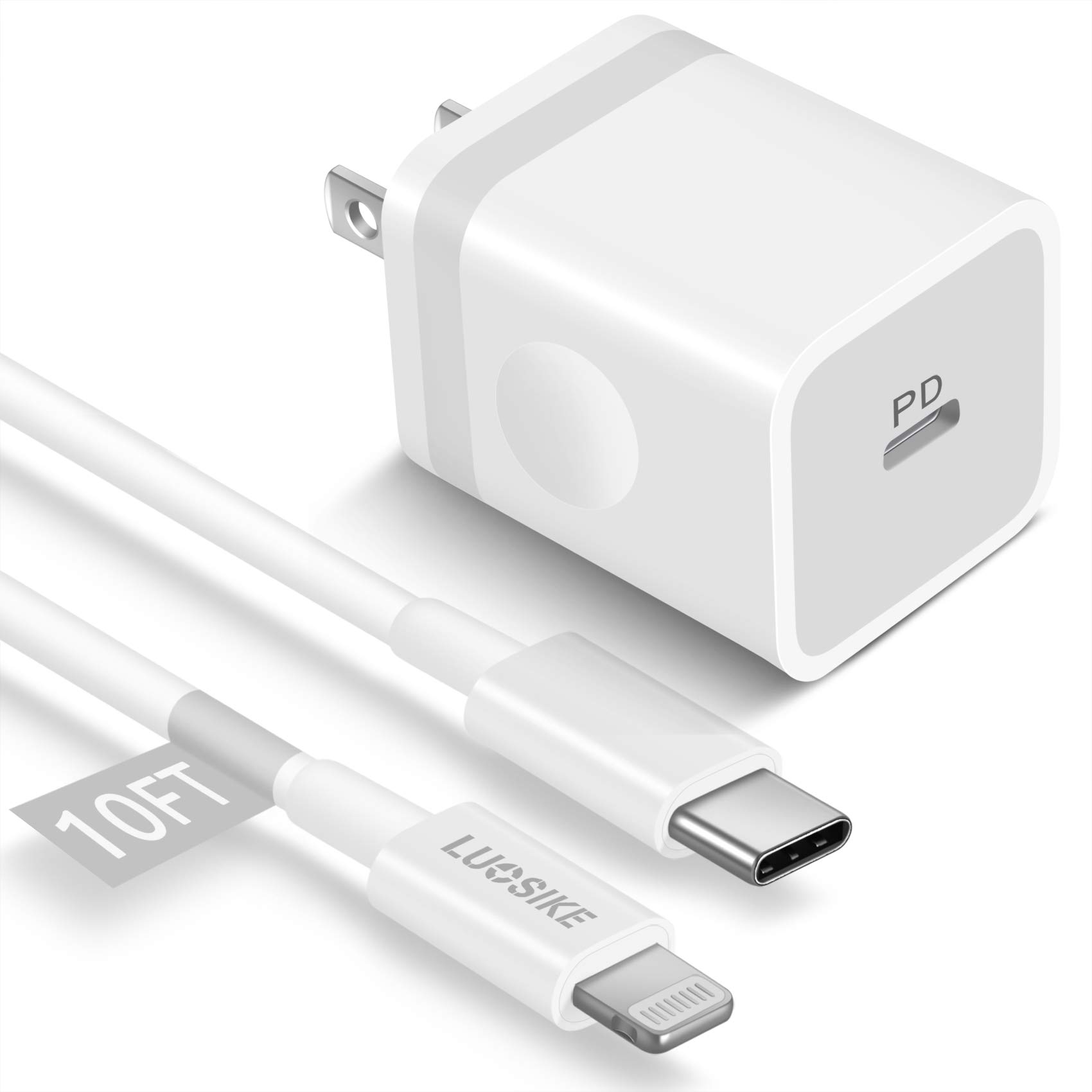 iPhone 14 13 Fast Charger[Apple MFi Certified], LUOSIKE Apple Charger 10FT Long USB-C to Lightning Cable with 20W PD USB C Wall Charger Fast Charging Block for iPhone 14/13/12/11 Pro Max/XS/XR/X, iPad
