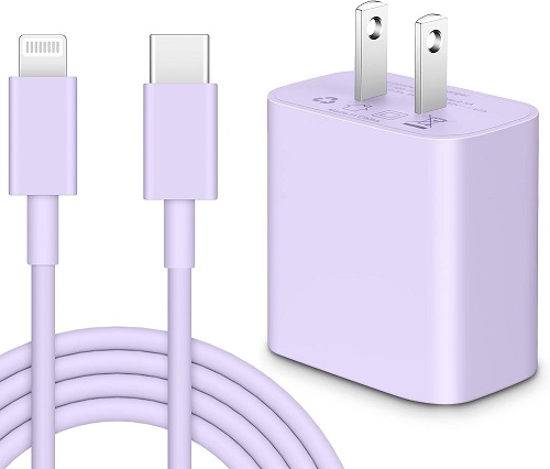 iPhone 14 13 12 11 Fast Charger [Apple MFi Certified], 20W Apple Charger 10FT Long USB C to Lightning Cable with USB C Charger Block Fast Charging for iPhone 14 13 12 11 Pro Max XS XR X, iPad (Purple)
