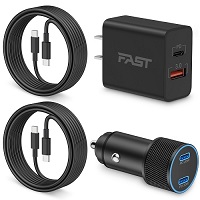 LUOSIKE USB C Car Charger, 40W Dual Port Type C Fast Car Charger Adapter + 2Pack 6FT USB C to C Cable + 20W USB C Wall Charger Block for iPhone 15 Pro Max Plus, Galaxy S23 S22 S21, LG, Pixel, Android