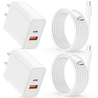 35W USB C Fast Charger for iPhone 16/16 Pro Max/15/15 Pro Max/15 Plus/16e, iPad Pro/Air/Mini, Watch Series, AirPods, 2-Pack 35Watt Fast Charging Type C Wall Charger Block + 6FT USB-C to C Cable Cord