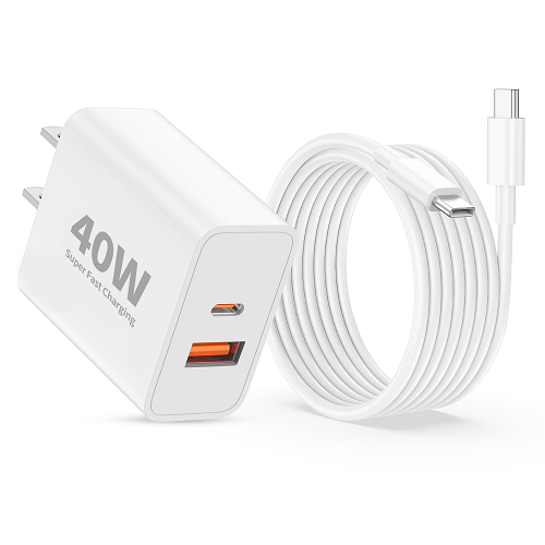 iPhone 17 16 15 Charger Fast Charging, 40W Dual Port USB C Fast Wall Charger Block Cube with 6FT USB-C Cable Cord for iPhone 17/17 Pro/17 Pro Max/Air/16/16 Pro Max/15/15 Pro/Plus, iPad Pro 13/12.9/11